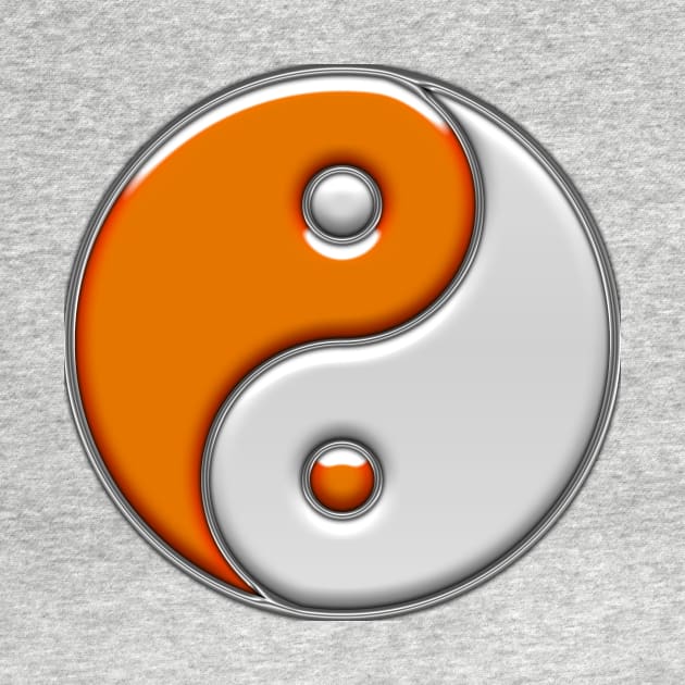 Orange And White Yin Yang by BigOrangeShirtShop